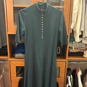 Theory Teal Long Sleeve Dress